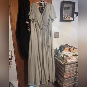 Sage green bridesmaids dress plus size